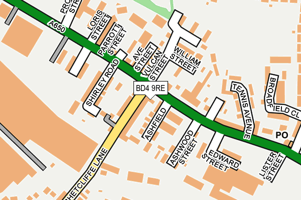 BD4 9RE map - OS OpenMap – Local (Ordnance Survey)