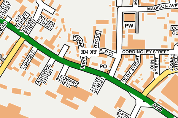 BD4 9RF map - OS OpenMap – Local (Ordnance Survey)
