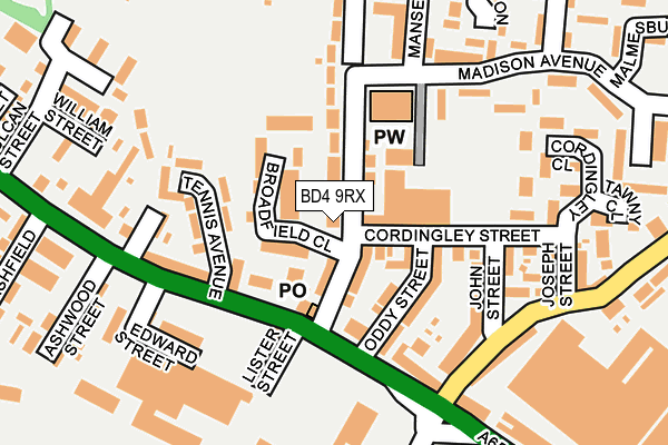 BD4 9RX map - OS OpenMap – Local (Ordnance Survey)