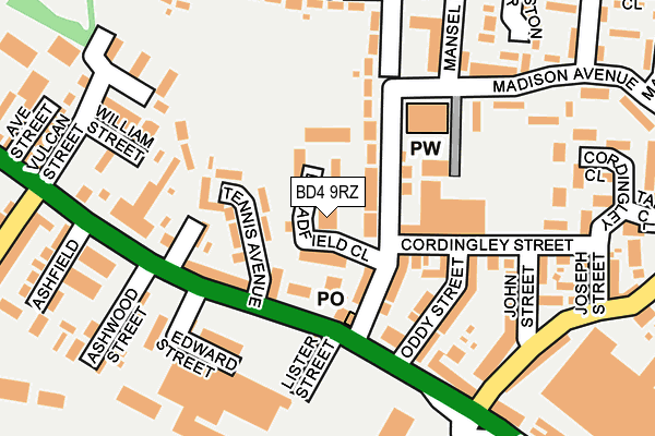 BD4 9RZ map - OS OpenMap – Local (Ordnance Survey)