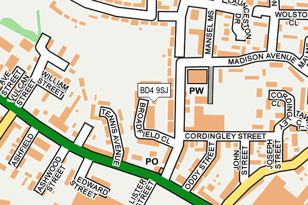 BD4 9SJ map - OS OpenMap – Local (Ordnance Survey)