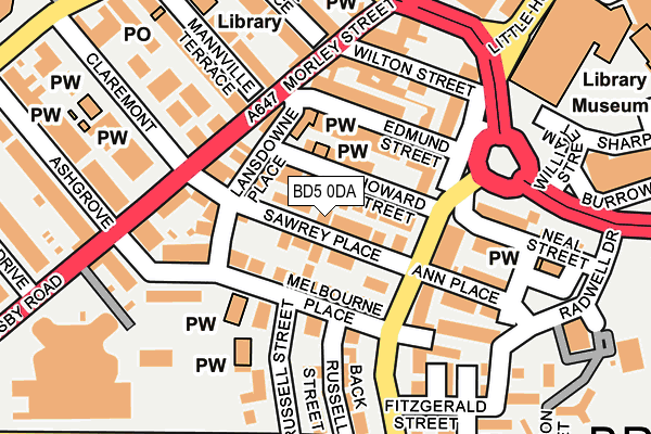 BD5 0DA map - OS OpenMap – Local (Ordnance Survey)