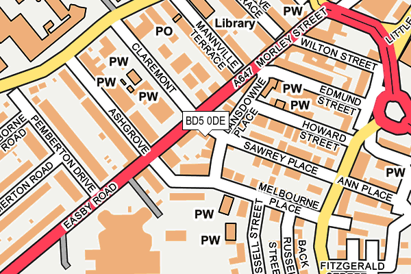BD5 0DE map - OS OpenMap – Local (Ordnance Survey)