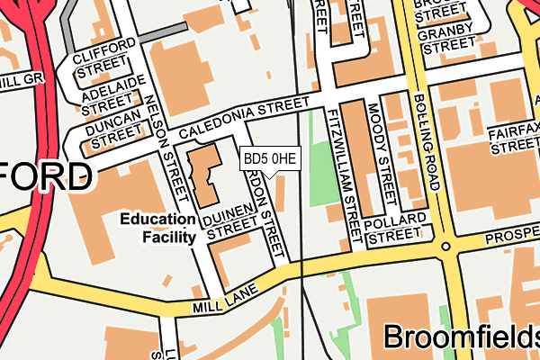 BD5 0HE map - OS OpenMap – Local (Ordnance Survey)