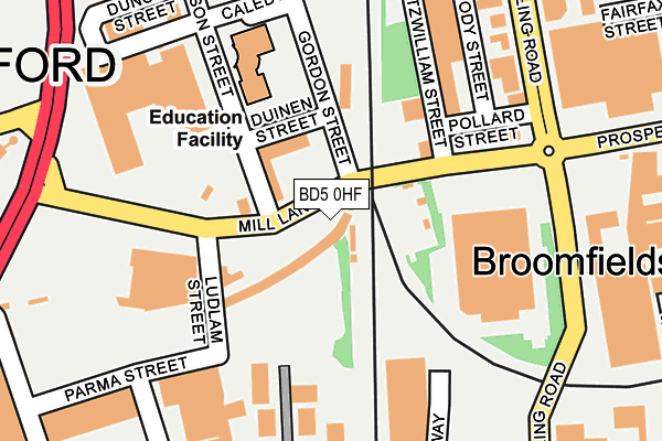BD5 0HF map - OS OpenMap – Local (Ordnance Survey)