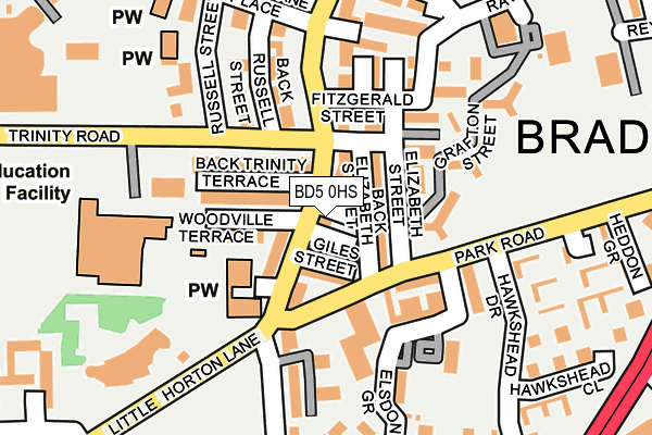 BD5 0HS map - OS OpenMap – Local (Ordnance Survey)