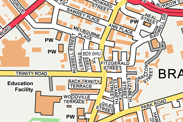 BD5 0HU map - OS OpenMap – Local (Ordnance Survey)