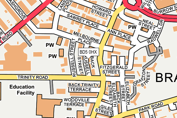 BD5 0HX map - OS OpenMap – Local (Ordnance Survey)