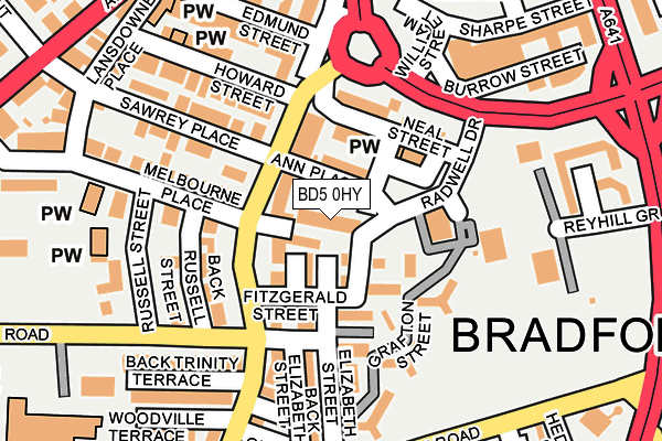 BD5 0HY map - OS OpenMap – Local (Ordnance Survey)