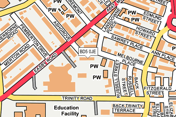 BD5 0JE map - OS OpenMap – Local (Ordnance Survey)