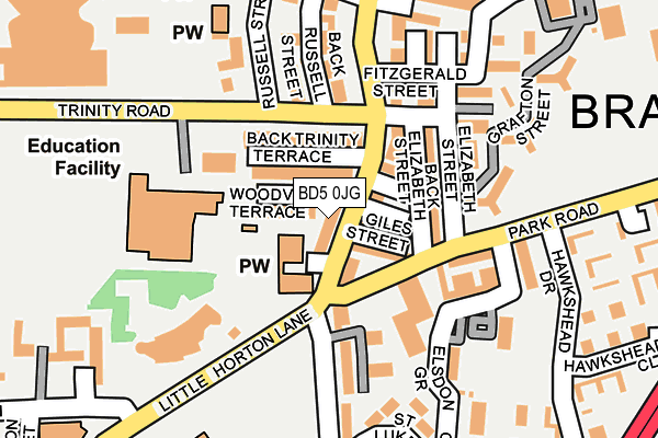 BD5 0JG map - OS OpenMap – Local (Ordnance Survey)