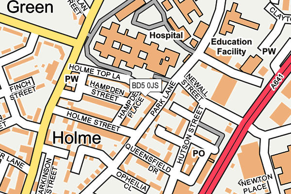 BD5 0JS map - OS OpenMap – Local (Ordnance Survey)