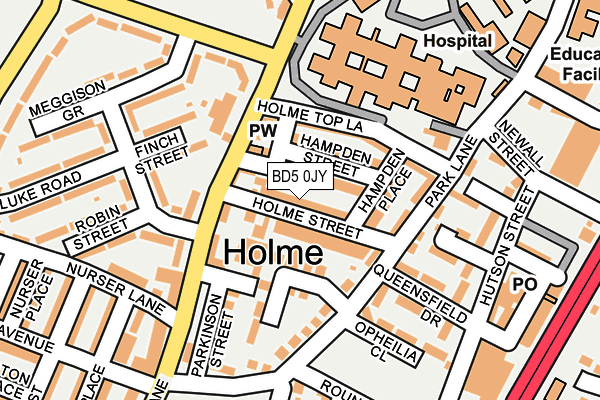 BD5 0JY map - OS OpenMap – Local (Ordnance Survey)