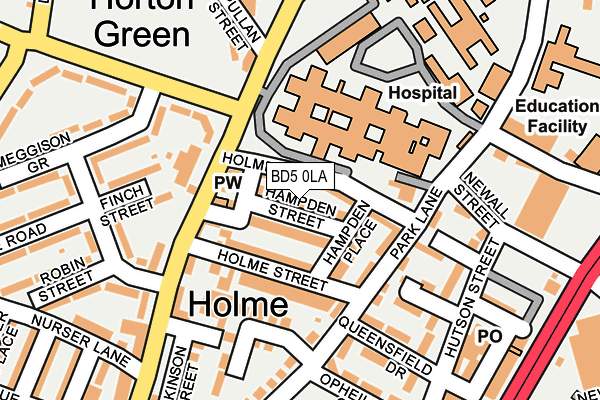 BD5 0LA map - OS OpenMap – Local (Ordnance Survey)