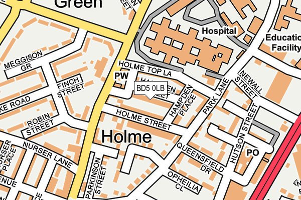 BD5 0LB map - OS OpenMap – Local (Ordnance Survey)