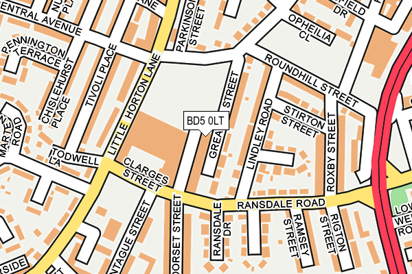 BD5 0LT map - OS OpenMap – Local (Ordnance Survey)