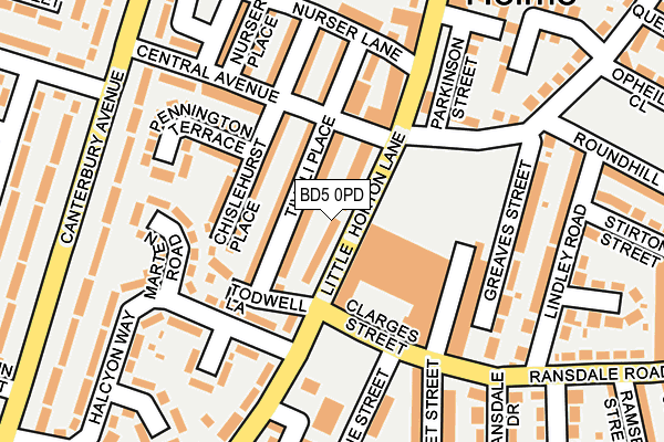 BD5 0PD map - OS OpenMap – Local (Ordnance Survey)