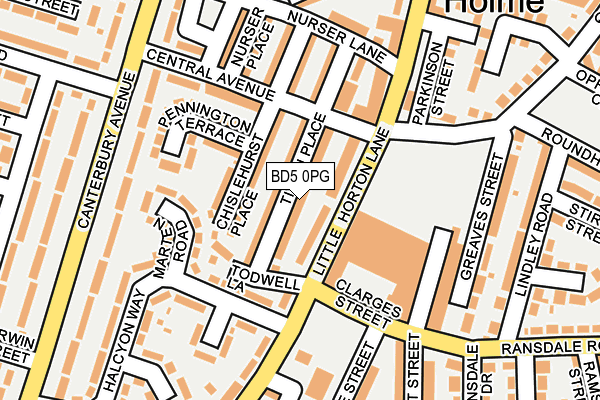 BD5 0PG map - OS OpenMap – Local (Ordnance Survey)