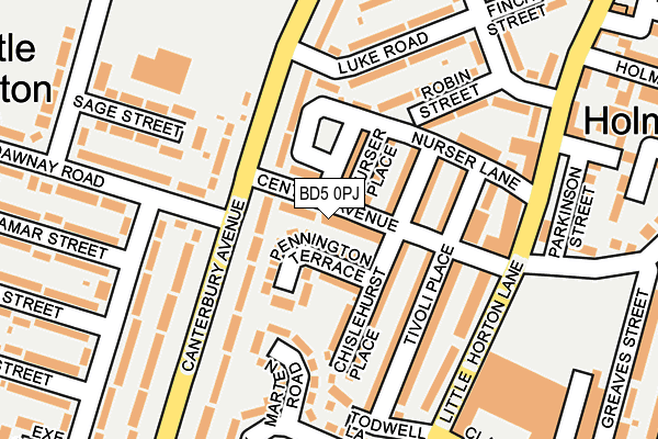 BD5 0PJ map - OS OpenMap – Local (Ordnance Survey)