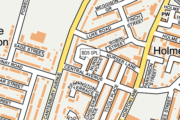 BD5 0PL map - OS OpenMap – Local (Ordnance Survey)