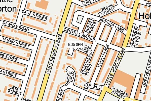 BD5 0PN map - OS OpenMap – Local (Ordnance Survey)