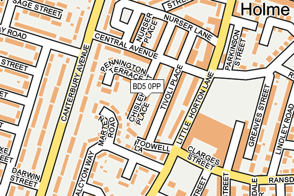 BD5 0PP map - OS OpenMap – Local (Ordnance Survey)