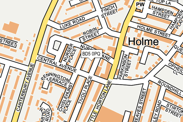 BD5 0PQ map - OS OpenMap – Local (Ordnance Survey)