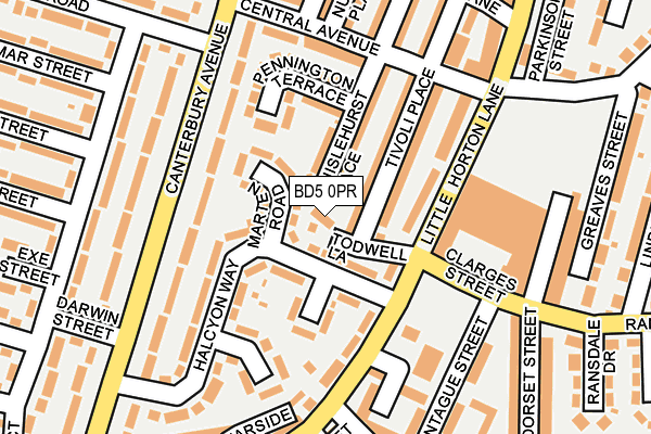 BD5 0PR map - OS OpenMap – Local (Ordnance Survey)