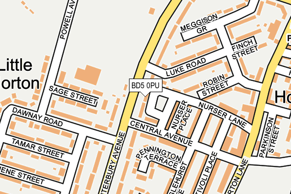 BD5 0PU map - OS OpenMap – Local (Ordnance Survey)