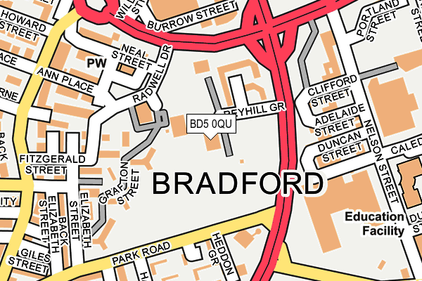 BD5 0QU map - OS OpenMap – Local (Ordnance Survey)