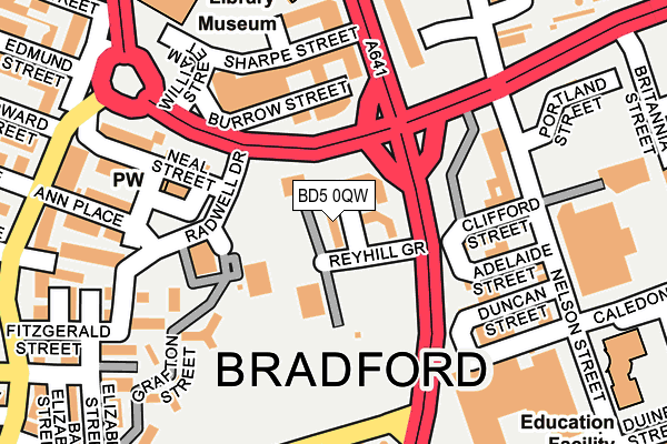 BD5 0QW map - OS OpenMap – Local (Ordnance Survey)