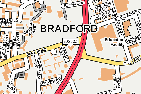 BD5 0QZ map - OS OpenMap – Local (Ordnance Survey)