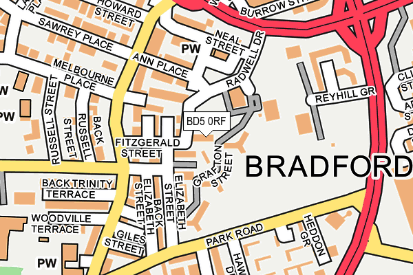 BD5 0RF map - OS OpenMap – Local (Ordnance Survey)