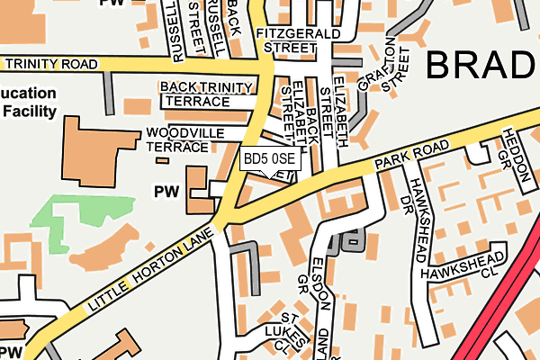 BD5 0SE map - OS OpenMap – Local (Ordnance Survey)