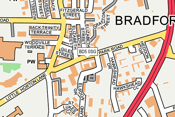 BD5 0SG map - OS OpenMap – Local (Ordnance Survey)