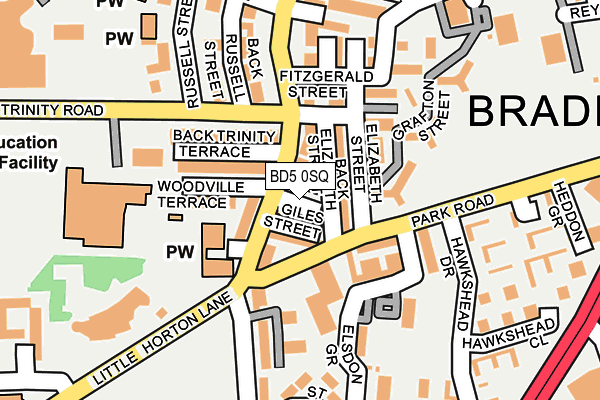 BD5 0SQ map - OS OpenMap – Local (Ordnance Survey)