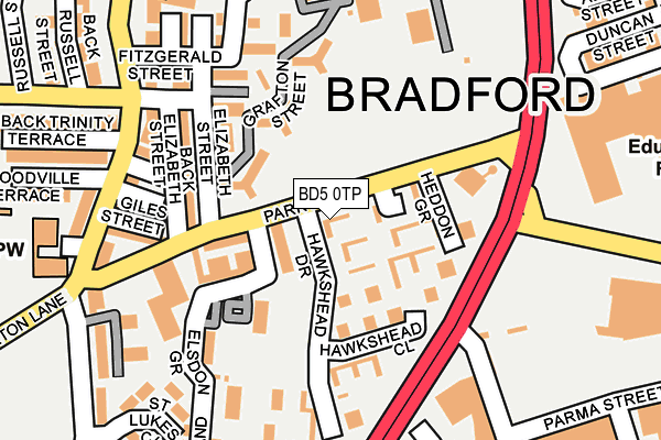 BD5 0TP map - OS OpenMap – Local (Ordnance Survey)