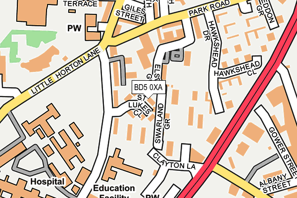 BD5 0XA map - OS OpenMap – Local (Ordnance Survey)