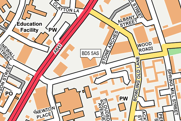 BD5 5AS map - OS OpenMap – Local (Ordnance Survey)