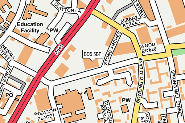 BD5 5BF map - OS OpenMap – Local (Ordnance Survey)