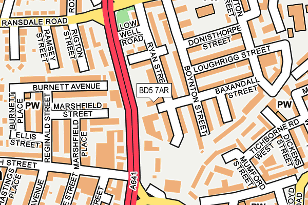 BD5 7AR map - OS OpenMap – Local (Ordnance Survey)