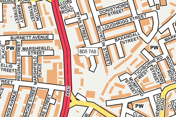 BD5 7AS map - OS OpenMap – Local (Ordnance Survey)