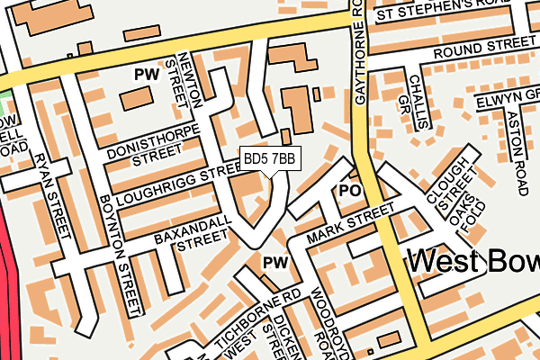 BD5 7BB map - OS OpenMap – Local (Ordnance Survey)