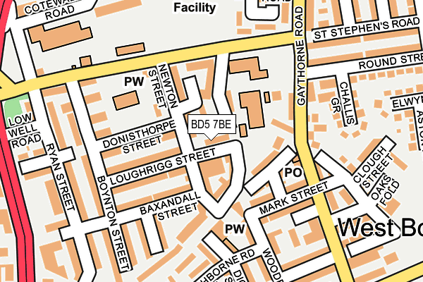 BD5 7BE map - OS OpenMap – Local (Ordnance Survey)