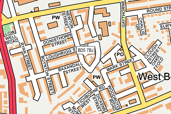 BD5 7BJ map - OS OpenMap – Local (Ordnance Survey)