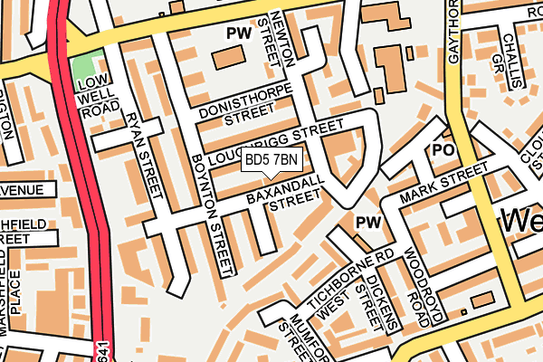 BD5 7BN map - OS OpenMap – Local (Ordnance Survey)