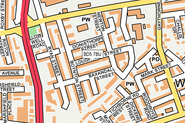 BD5 7BU map - OS OpenMap – Local (Ordnance Survey)