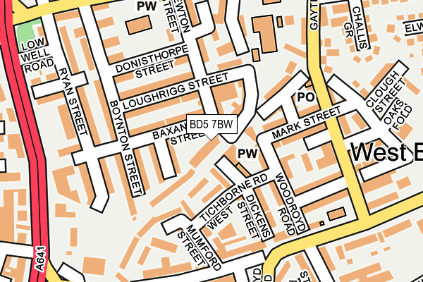 BD5 7BW map - OS OpenMap – Local (Ordnance Survey)