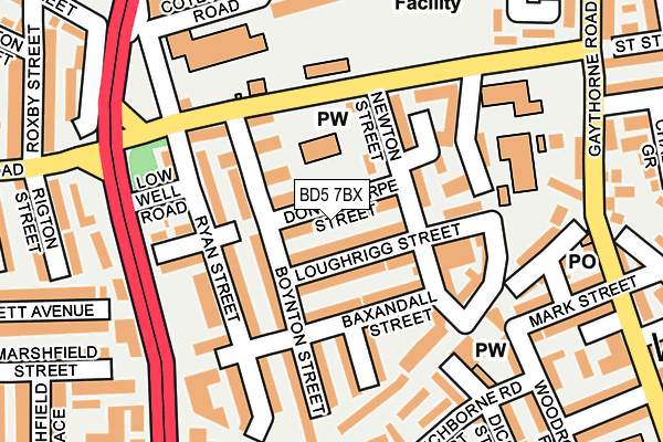 BD5 7BX map - OS OpenMap – Local (Ordnance Survey)