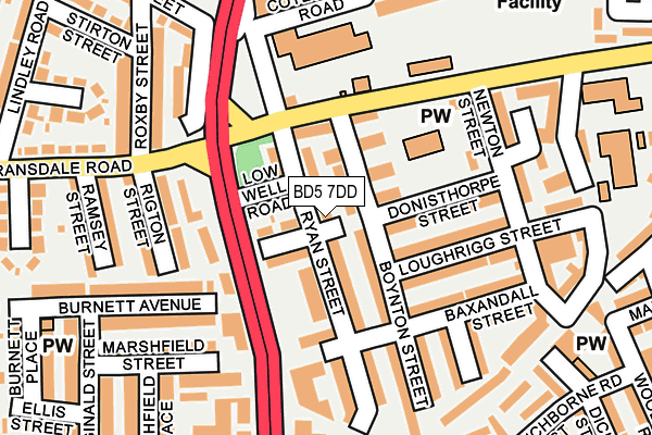 BD5 7DD map - OS OpenMap – Local (Ordnance Survey)